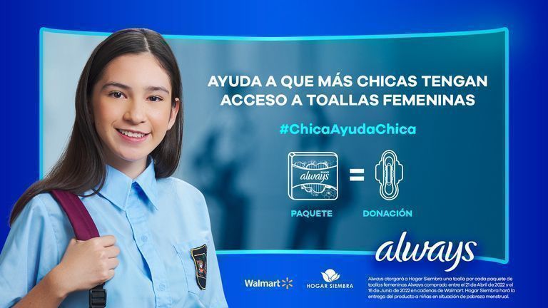 Con #ChicaAyudaChica, juntos combatimos la pobreza menstrual