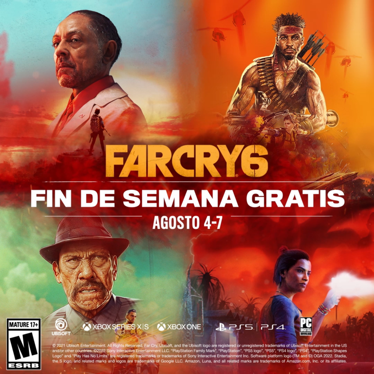 El fin de semana gratuito de megaproducción de  FAR CRY® 6 ya esta disponible hasta el  7 de agosto además de descuentos de hasta un 60%