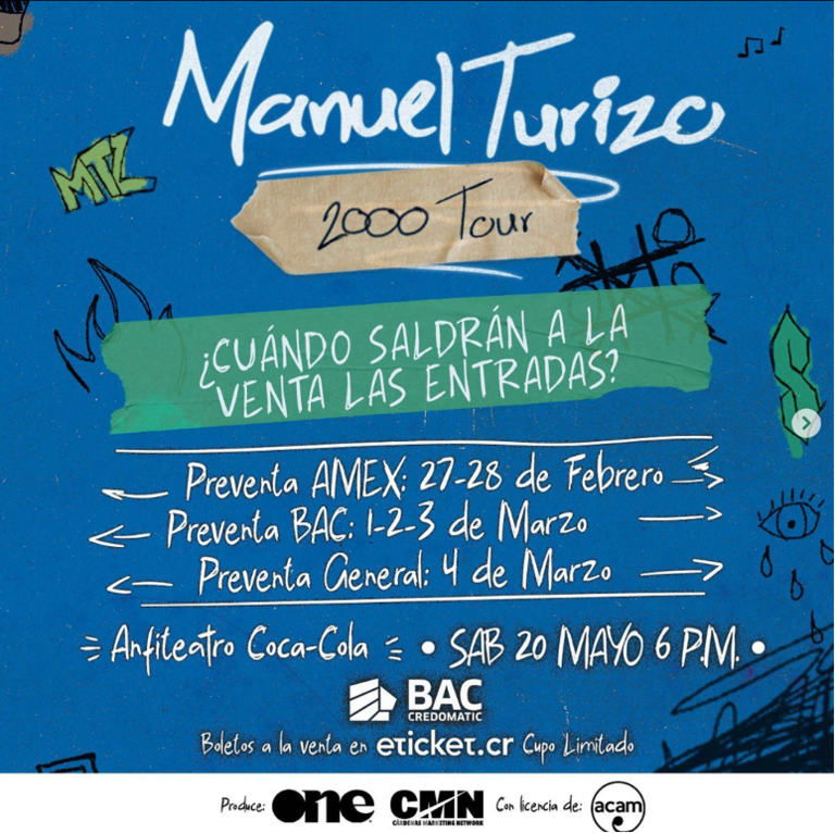 ¡Manuel Turizo “2000 TOUR”: entradas a la venta a partir de hoy!