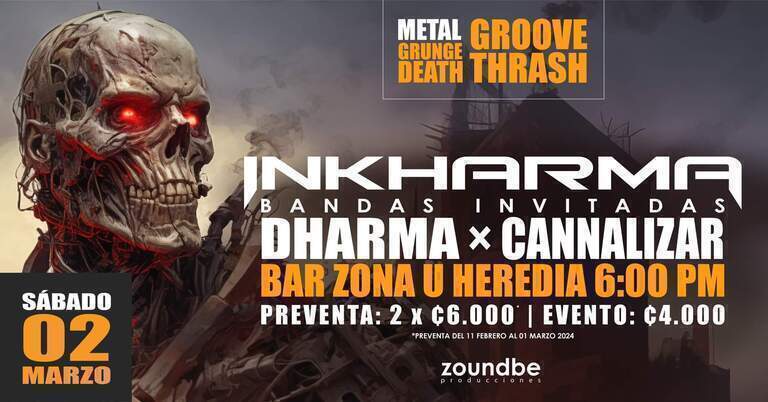 ¡Inkharma lidera una noche inolvidable en Bar Zona U junto a Dharma y Cannalizar, un tributo al poder del rock nacional!