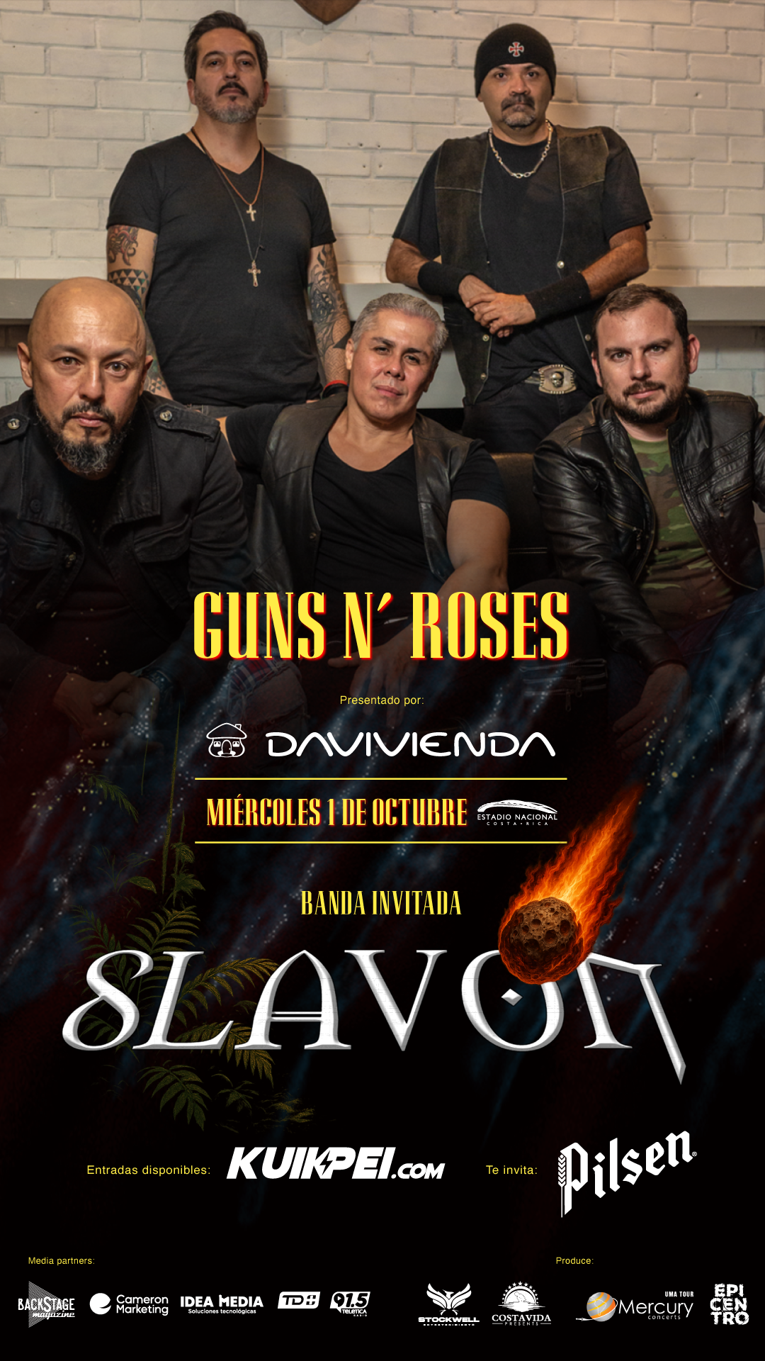 SLAVON Y GENTRY ABRIRÁN EL ESPERADO CONCIERTO DE GUNS N’ ROSES EN COSTA RICA