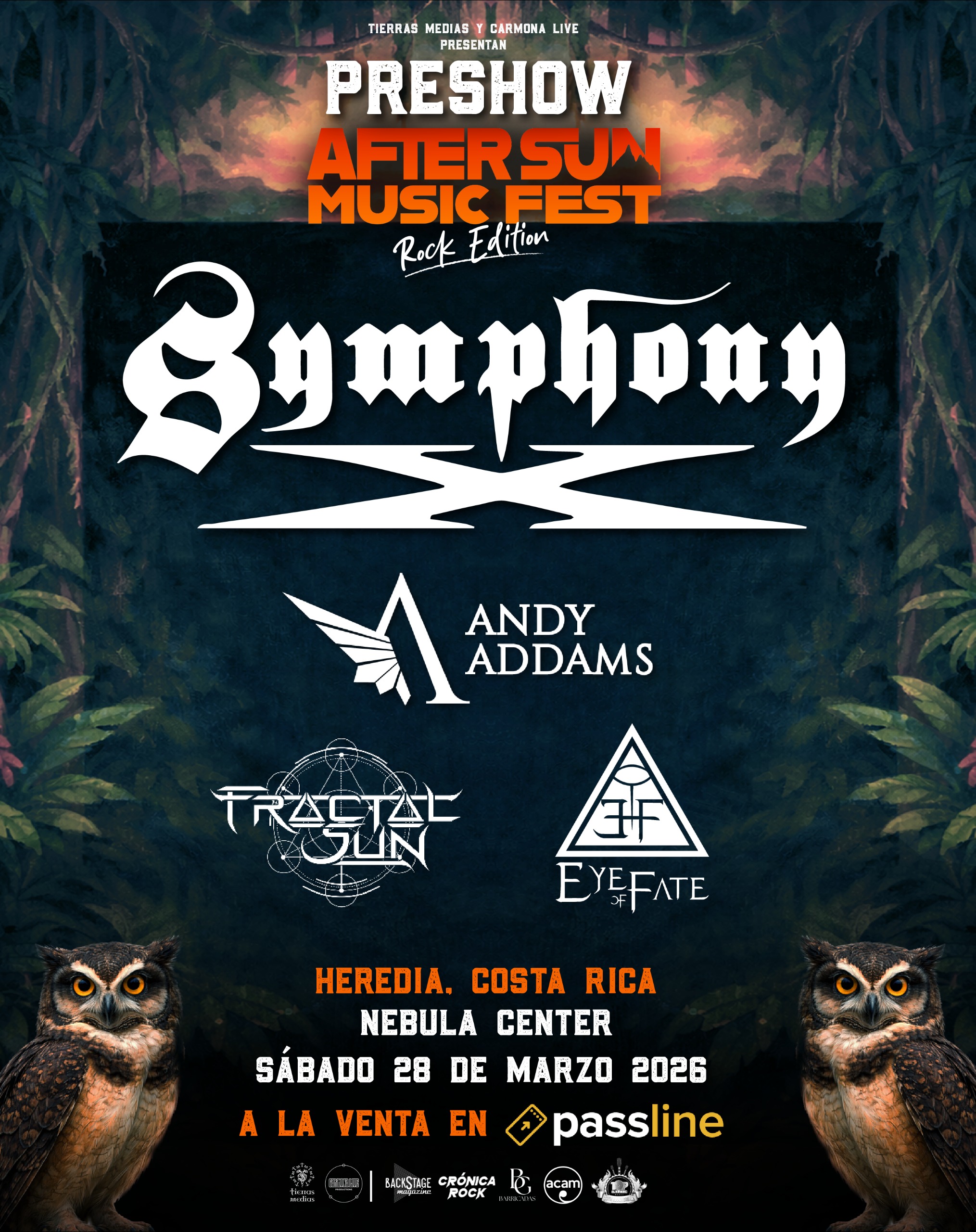 AfterSun Music Fest 2026 reunirá a Kabrones, Tierra Santa, Fabio Leoni y Symphony X en un fin de semana dedicado al rock