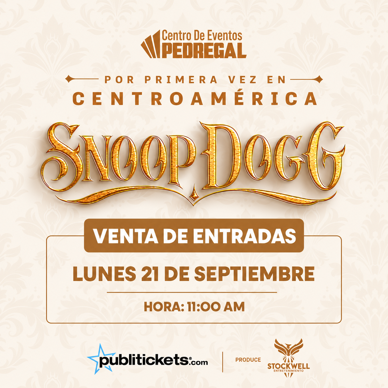 ENTRADAS PARA EL PRIMER CONCIERTO DE SNOOP DOGG EN COSTA RICA SALDRÁN A LA VENTA EL LUNES 21 DE SEPTIEMBRE
