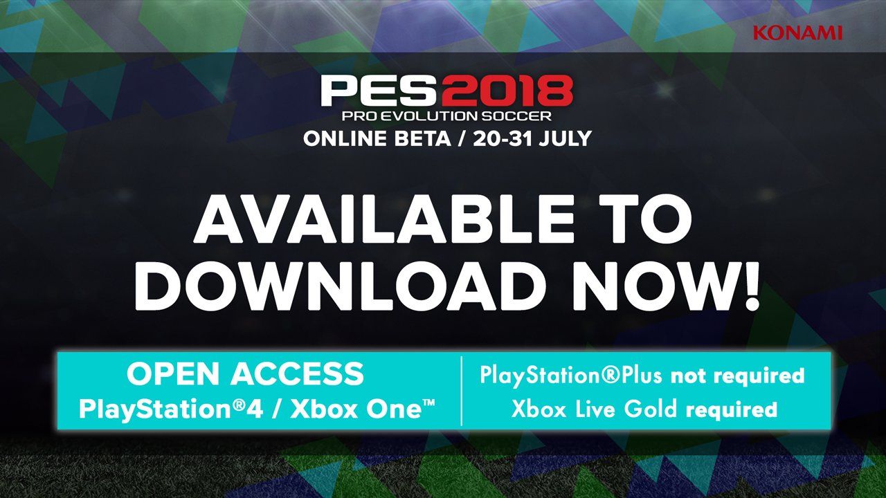 Ya disponible la beta abierta de PES 2018