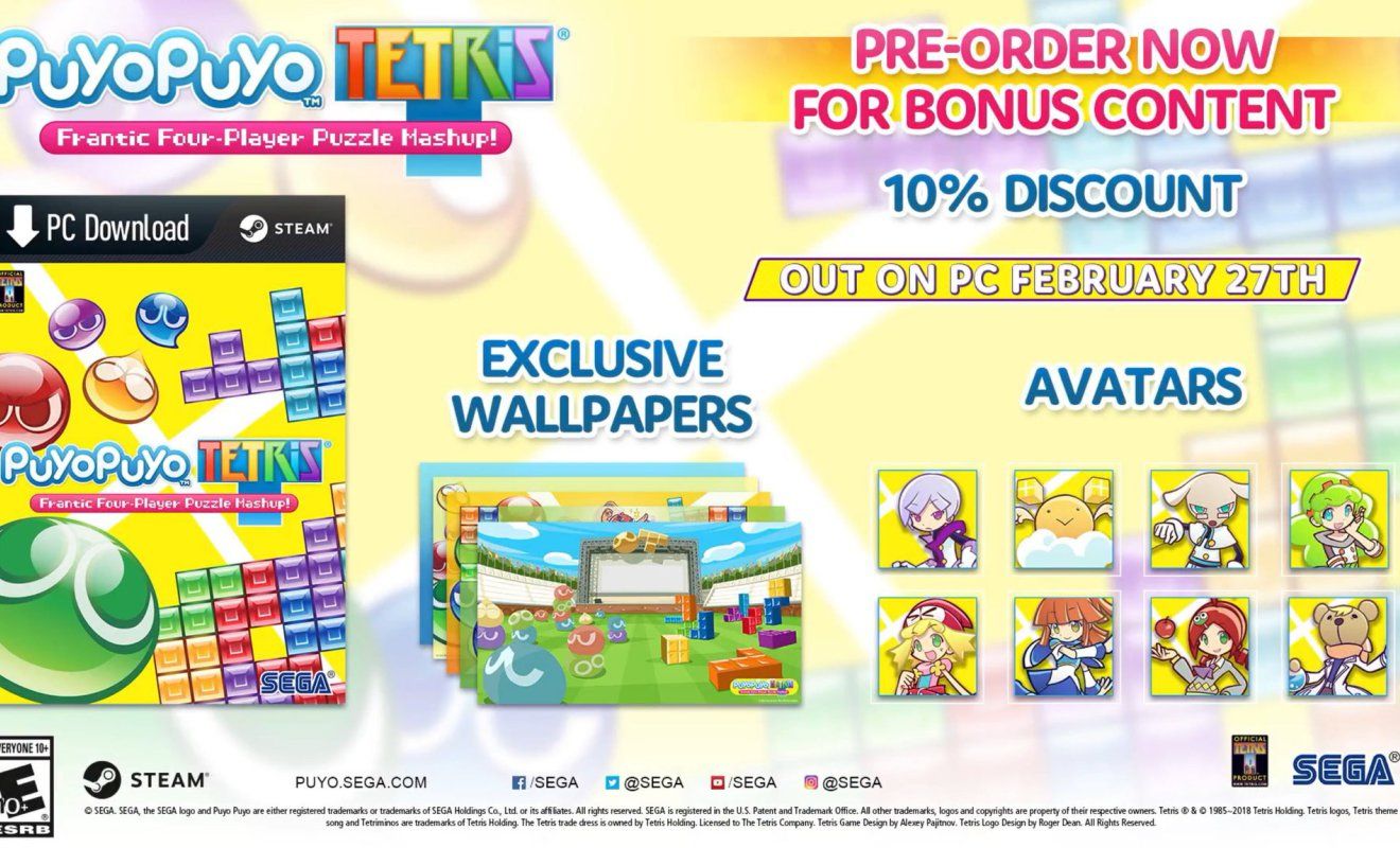 Puyo Puyo Tetris llegará oficialmente a Steam