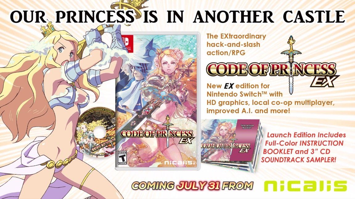 Code of Princess EX llegará este próximo 31 de julio a Nintendo Switch