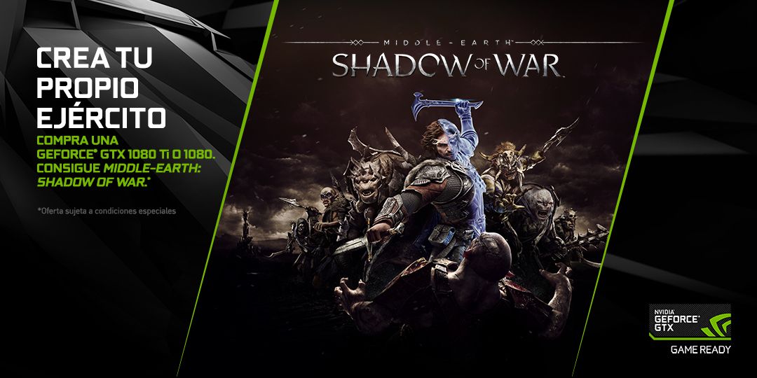 Obtén gratuitamente Shadow of War comprando una tarjeta gráfica de Nvidia
