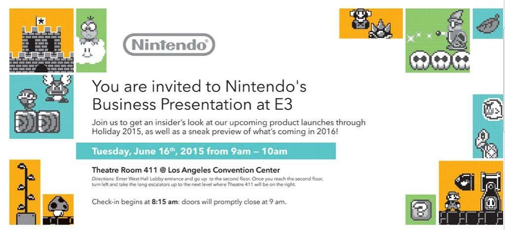 Nintendo mostrará desarrollos que saldrán en 2016