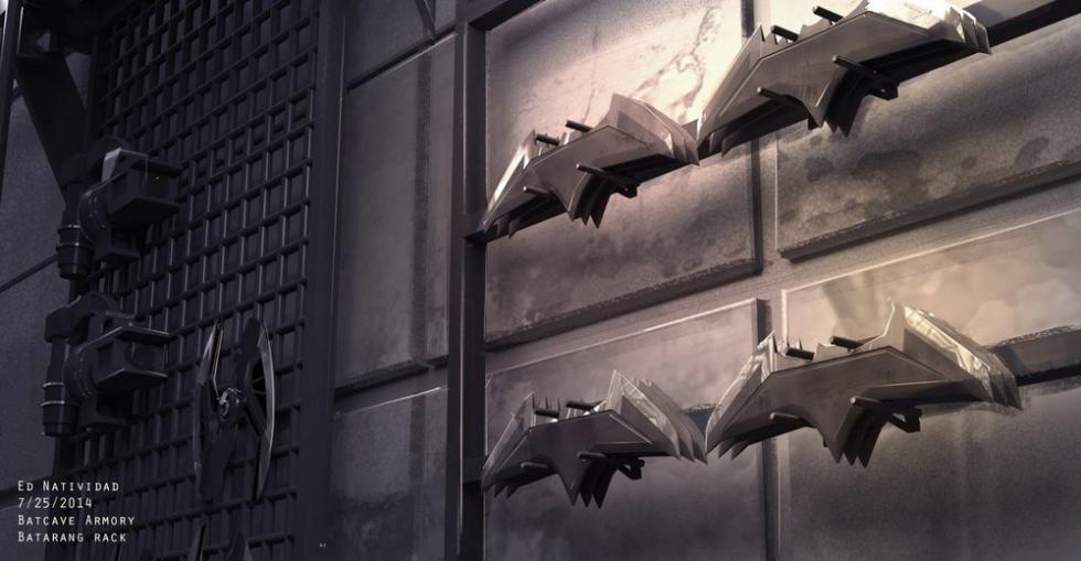 Mira los diseños del Bati-móvil, el Bati-wing y la Bati-cueva en Justice League