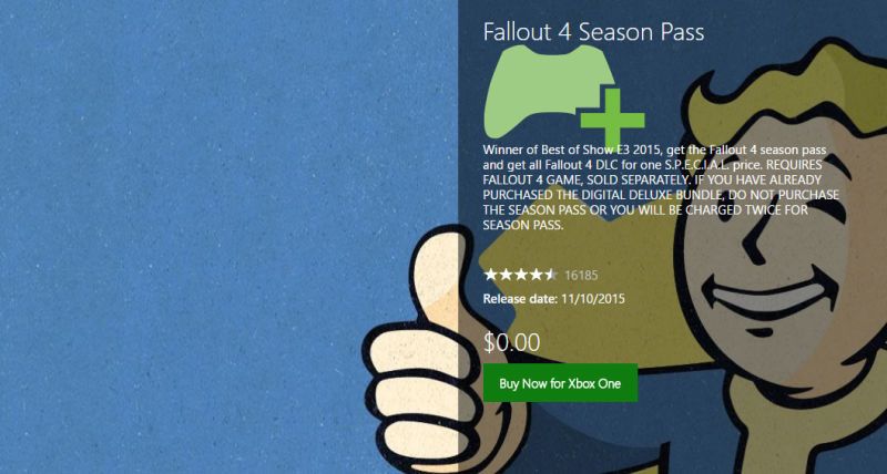 Fallout 4 gratis por error en Xbox One