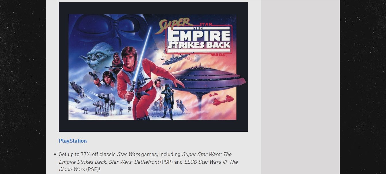 Super Star Wars: The Empire Strikes Back es «filtrado» para PlayStation 4